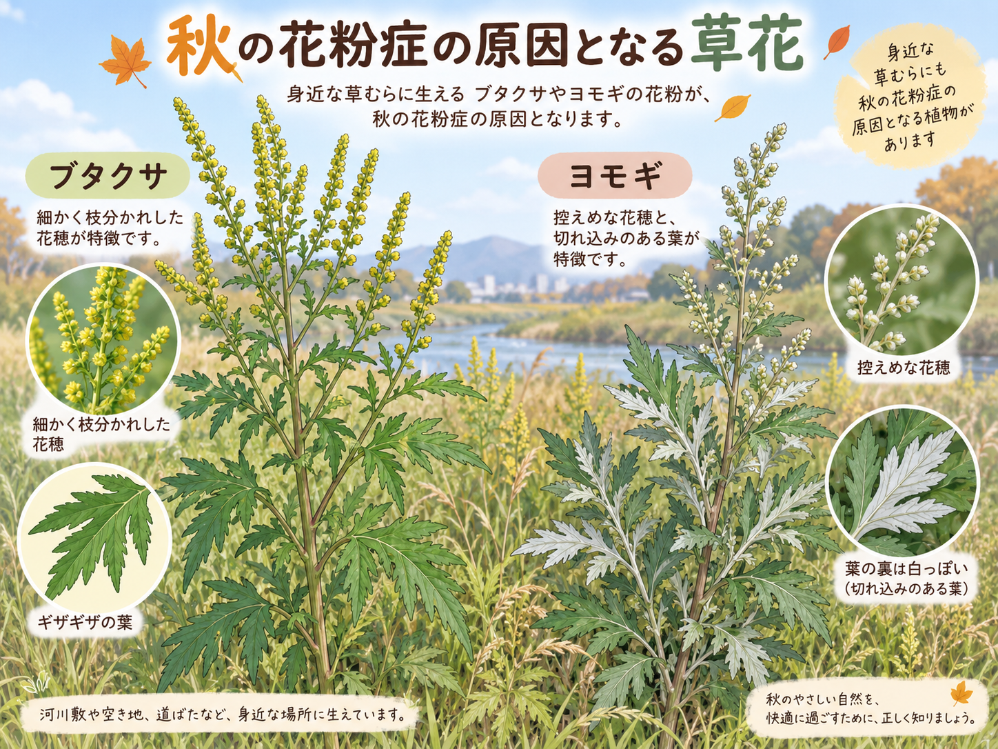 9月のくしゃみは秋花粉かも?ブタクサ・ヨモギに注意のイメージ
